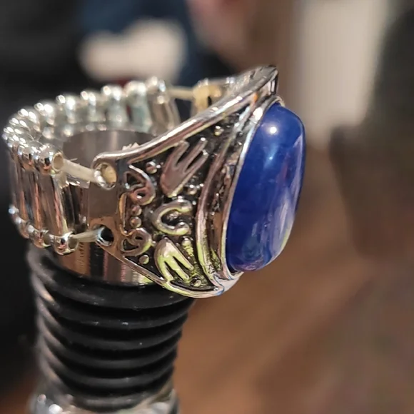 Sterling Silver Lapis Men's Ring Handmade in Turkey - Picture 2 of 4